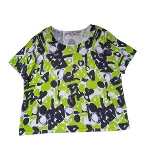 Nygard Collection Cotton Blend Knit Abstact Print Top- Sz. 3X